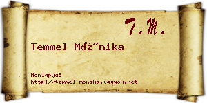 Temmel Mónika névjegykártya