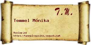 Temmel Mónika névjegykártya